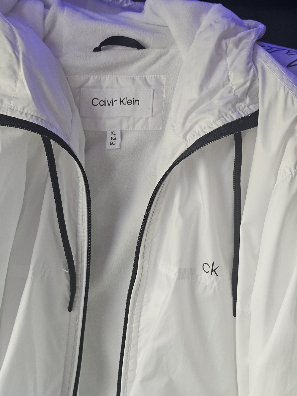 Calvin Klein White Windbreaker Jacket